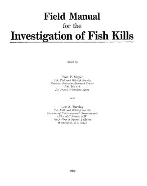 Field Manual for the Investigation of Fish Kills