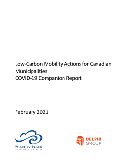 Low-Carbon Mobility Actions for Canadian Municipalities: COVID-19 Companion Report