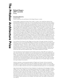 Richard Rogers 2007 Laureate Essay