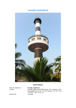 Paradip Lighthouse Proforma