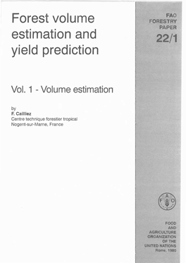 Forest Volume Estimation and Yield Prediction Projects,Projects