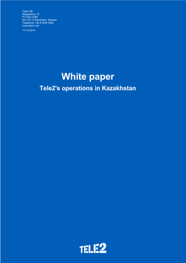 Tele2 White Paper Kazakhstan