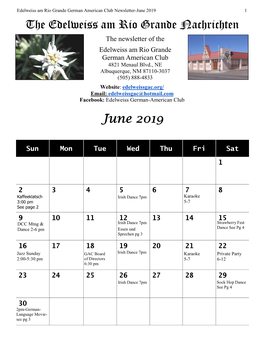 June 2019 the Edelweiss Am Rio Grande Nachrichten