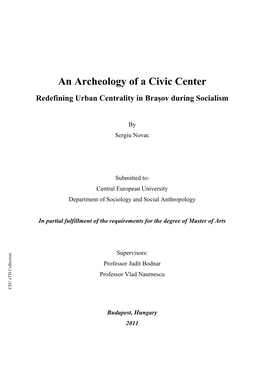 The Civic Center: Urban Centrality and Romanian Socialism in Its Second Ofplace Thesite:A History Deconstructing 1