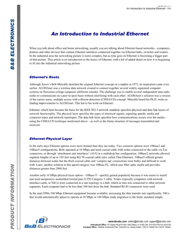 Introduction to Industrial Ethernet - 1/4