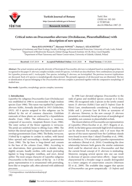 Critical Notes on Draconanthes Aberrans (Orchidaceae, Pleurothallidinae) with Description of New Species