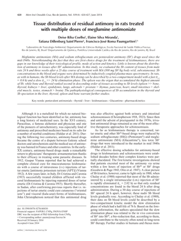 Tissue Distribution of Residual Antimony in Rats Treated with Multiple Doses of Meglumine Antimoniate