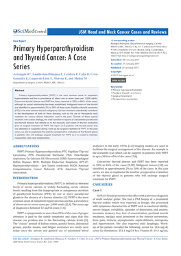 Primary Hyperparathyroidism and Thyroid Cancer: a Case Series
