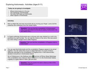 Exploring Andromeda - Activities (Ages 8-11)