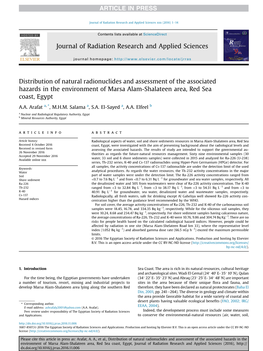 Distribution of Natural Radionuclides and Assessment of the Associated Hazards in the Environment of Marsa Alam-Shalateen Area, Red Sea Coast, Egypt