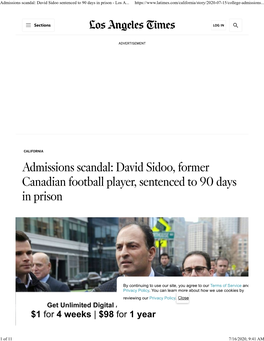 Admissions Scandal: David Sidoo Sentenced to 90 Days in Prison - Los A