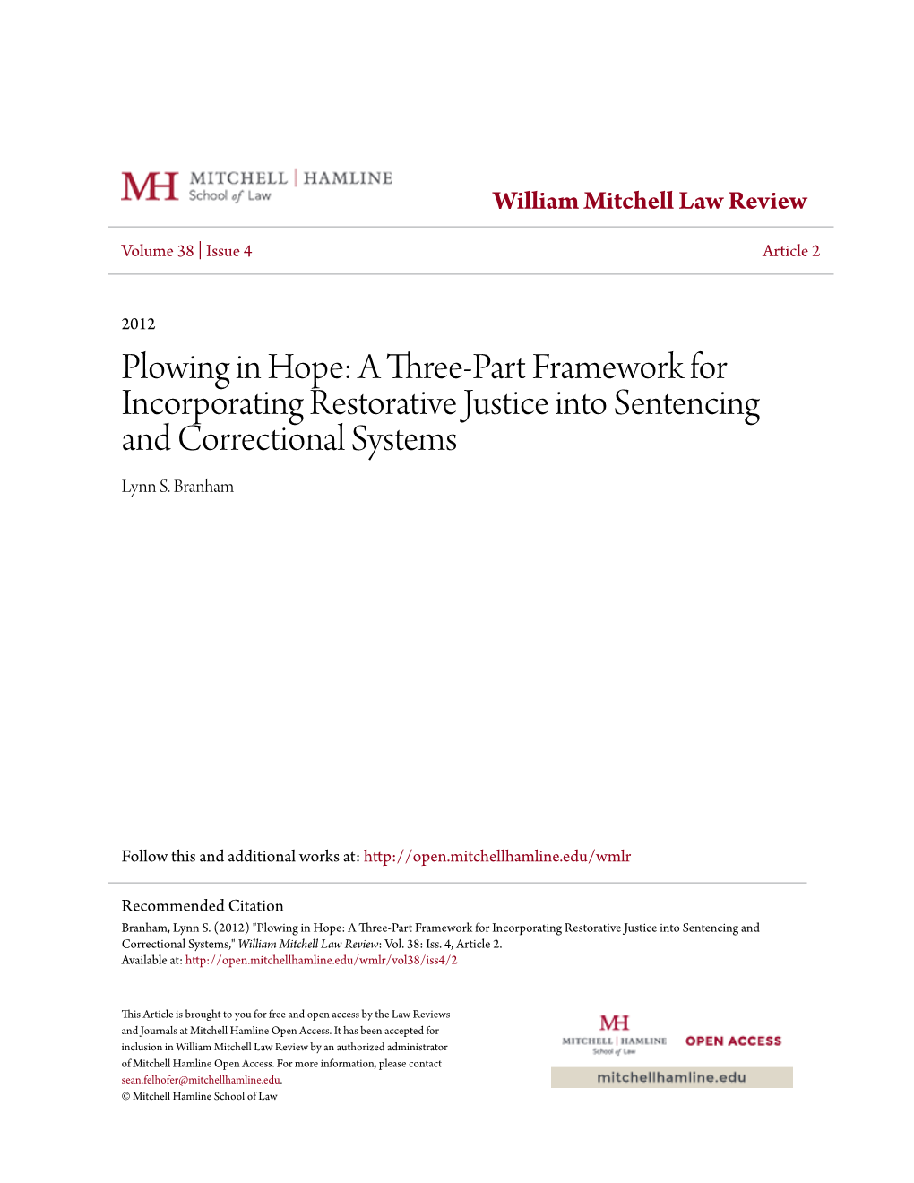 A Three-Part Framework For Incorporating Restorative Justice Into ...