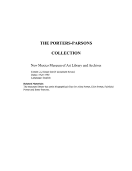Porter Parsons Collection
