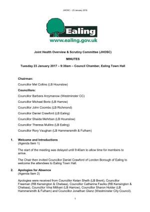 Joint Health Overview & Scrutiny Committee (JHOSC)