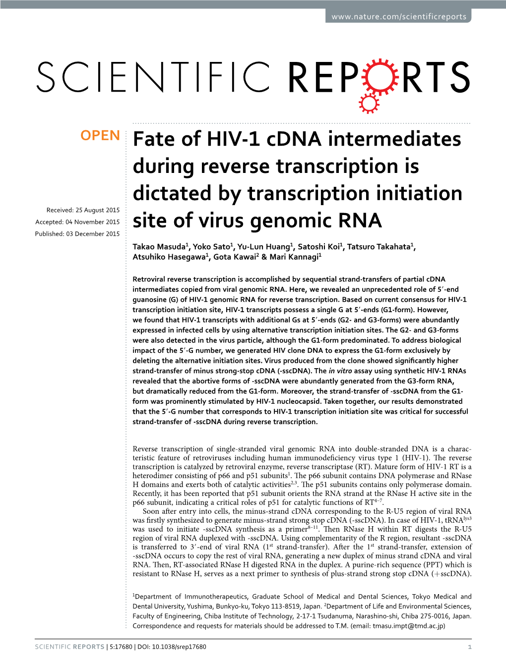 Fate of HIV-1 Cdna Intermediates During Reverse Transcription Is