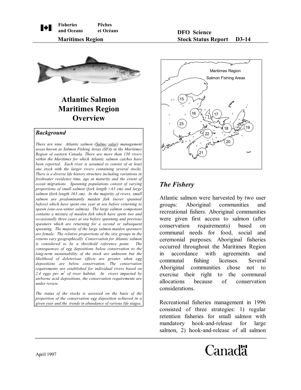 Atlantic Salmon Maritimes Region Overview