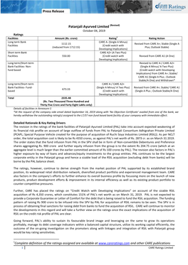 Press Release Patanjali Ayurved Limited (Revised)