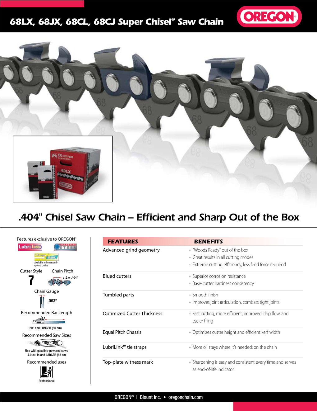 404" Chisel Saw Chain – Efficient and Sharp out of the Box