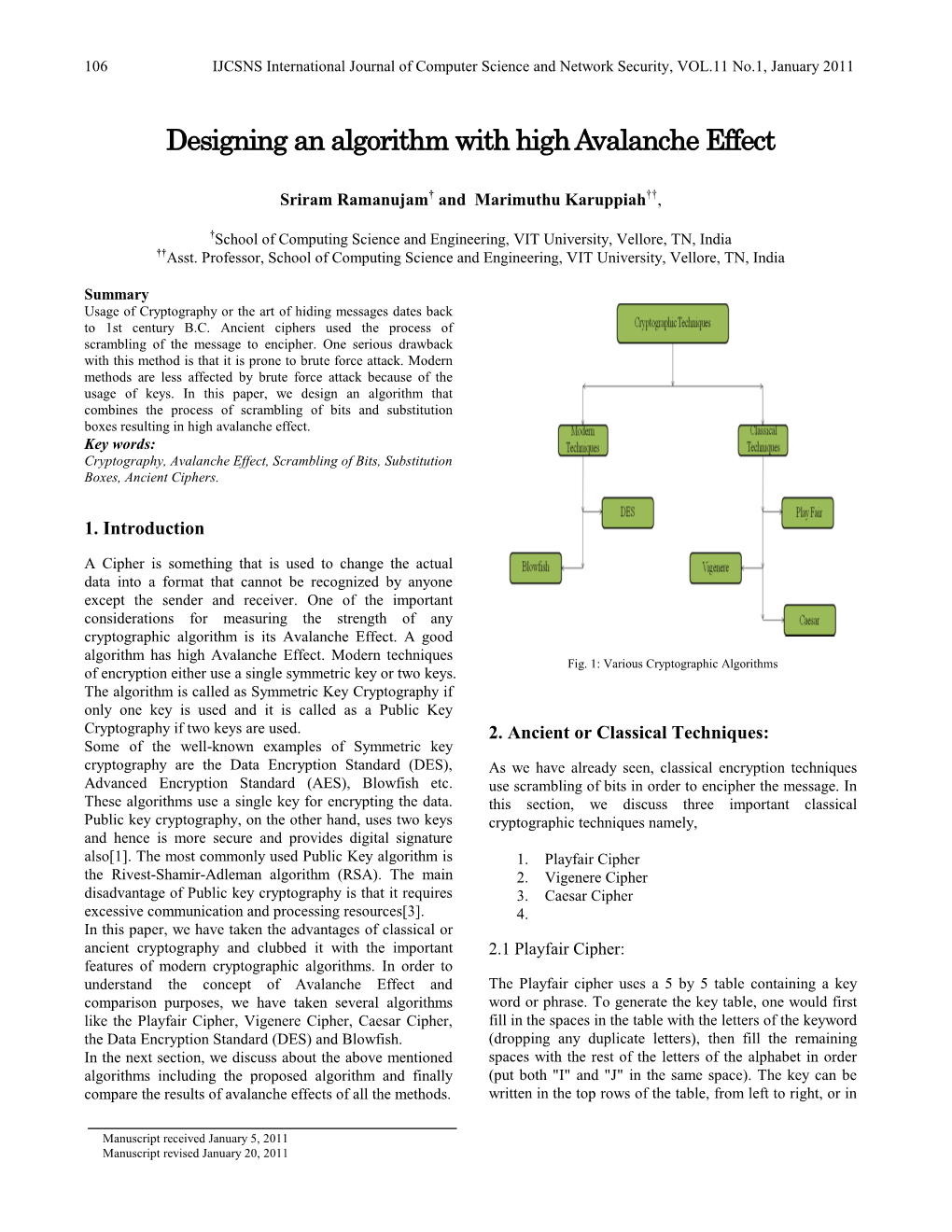 Designing an Algorithm with High Avalanche Effect