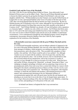 Goodrich Castle and the Curse of the Marshalls on 6 July 1189, the 56 Year Old King Henry II Died at Chinon
