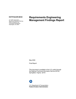 REQUIREMENTS ENGINEERING MANAGEMENT FINDINGS REPORT May 2009 6