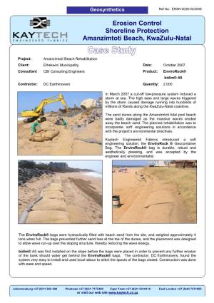 Erosion Control Shoreline Protection Amanzimtoti Beach, Kwazulu-Natal