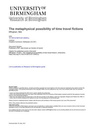 The Metaphysical Possibility of Time Travel Fictions Effingham, Nikk