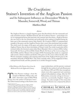 The Crucifixion: Stainer's Invention of the Anglican Passion