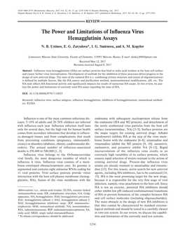 The Power and Limitations of Influenza Virus Hemagglutinin Assays