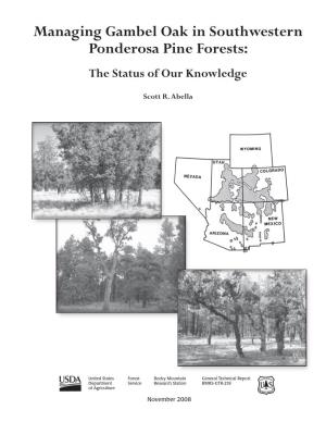 Gambel Oak in Southwestern Ponderosa Pine Forests: the Status of Our Knowledge
