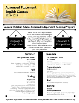 Required Independent Reading Program