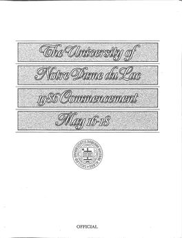 University of Notre Dame Commencement Program
