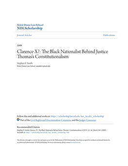 Clarence X?: the Black Nationalist Behind Justice Thomas's Constitutionalism, 4 N.Y.U