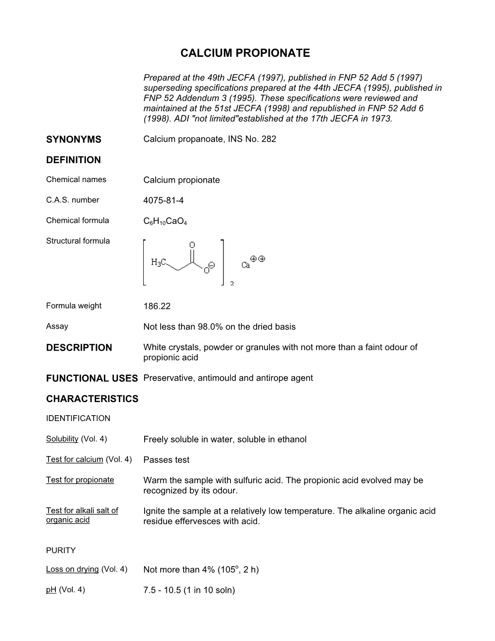 Calcium Propionate