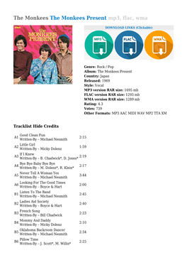 The Monkees Present Mp3, Flac, Wma