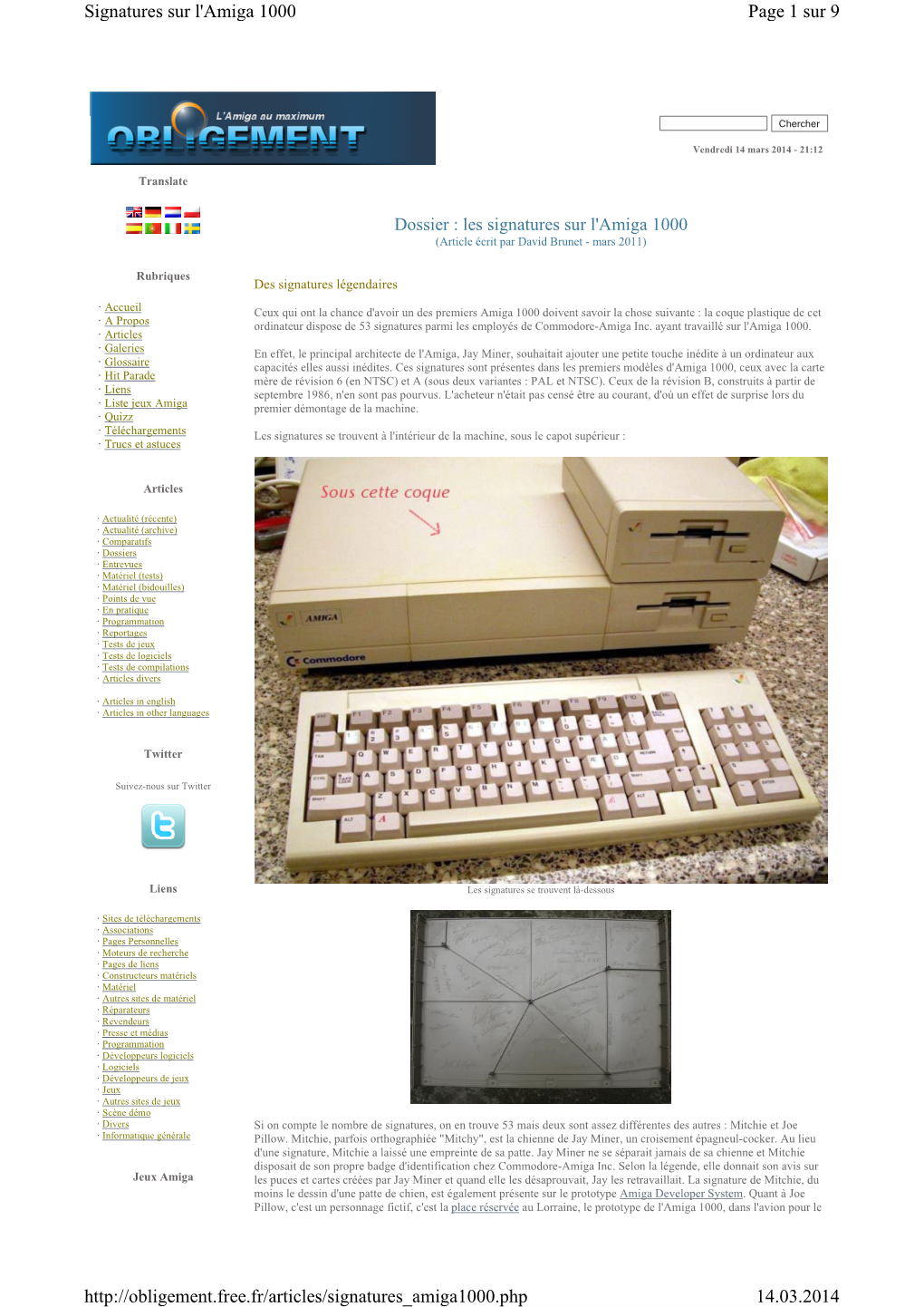 3 Signatures Parmi Les Employés De Commodore-Amiga Inc