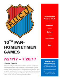 10Th Pan- Homenetmen Games