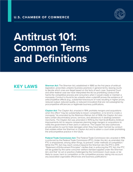 Antitrust 101: Common Terms and Definitions