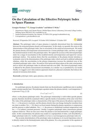 On the Calculation of the Effective Polytropic Index in Space Plasmas