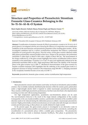 Structure and Properties of Piezoelectric Strontium Fresnoite Glass-Ceramics Belonging to the Sr–Ti–Si–Al–K–O System