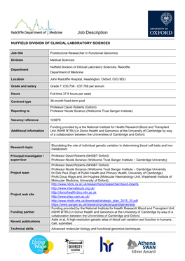 Job Description and Person Specificationselection Criteria