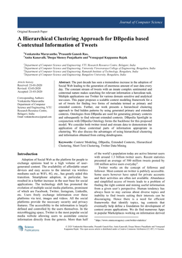 A Hierarchical Clustering Approach for Dbpedia Based Contextual Information of Tweets