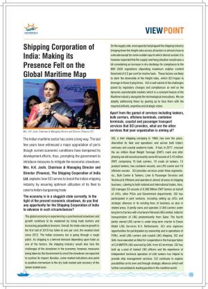 Shipping Corporation of India: Making Its Presence Felt on the Global Maritime