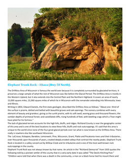 Elephant Trunk Rock – Ithaca (Hwy 58 North)