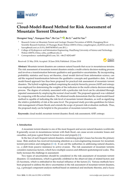 Cloud-Model-Based Method for Risk Assessment of Mountain Torrent Disasters