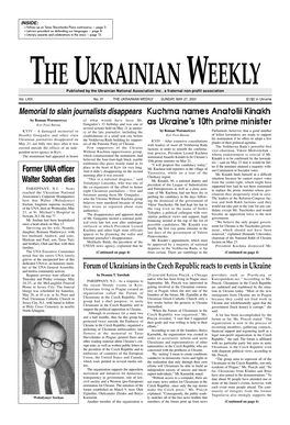 The Ukrainian Weekly 2001, No.21