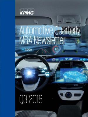 Automotive Quarterly M&A Newsletter Q3 2018