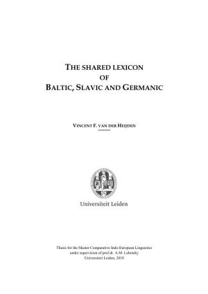 The Shared Lexicon of Baltic, Slavic and Germanic