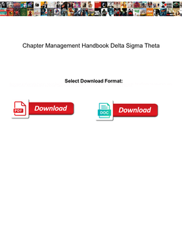 Chapter Management Handbook Delta Sigma Theta