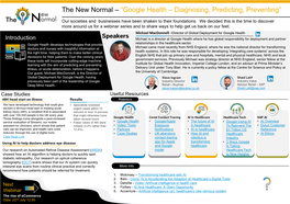 The New Normal – “Google Health – Diagnosing, Predicting, Preventing”